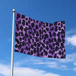 Purple And Black Cheetah Print Polyester Flag