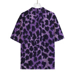 Purple And Black Cheetah Print Rayon Hawaiian Shirt