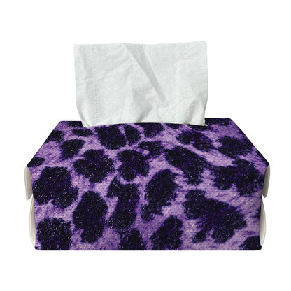 Purple And Black Cheetah Print Rectangle Tissue Box Cover