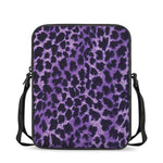 Purple And Black Cheetah Print Rectangular Crossbody Bag