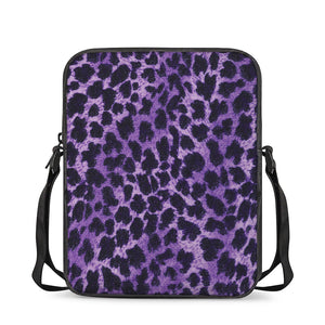 Purple And Black Cheetah Print Rectangular Crossbody Bag