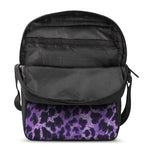 Purple And Black Cheetah Print Rectangular Crossbody Bag