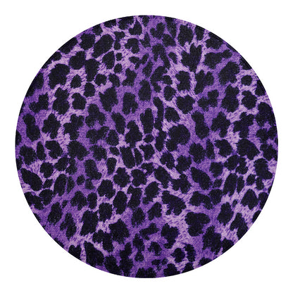 Purple And Black Cheetah Print Round Blanket