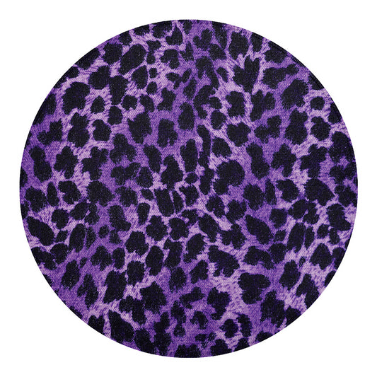 Purple And Black Cheetah Print Round Blanket