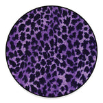 Purple And Black Cheetah Print Round Floor Mat