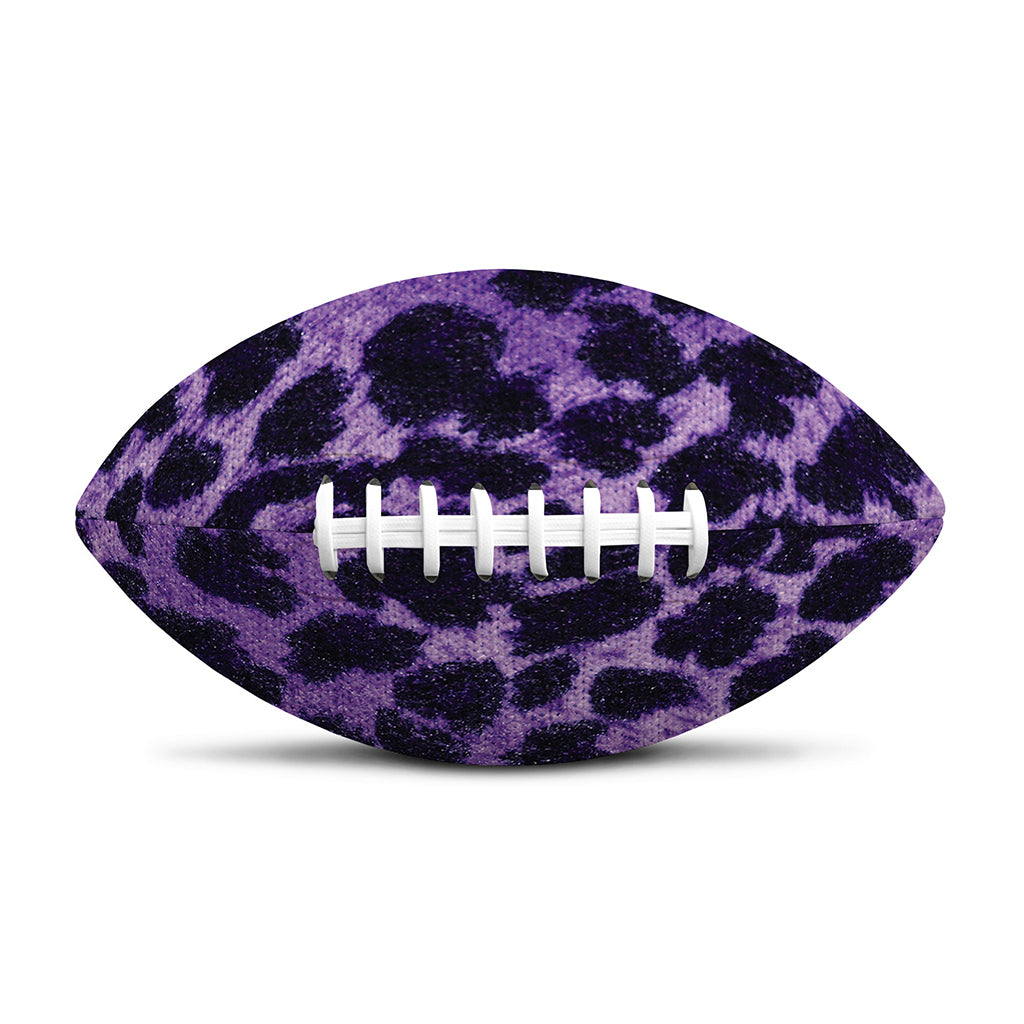Purple And Black Cheetah Print Rugby Ball