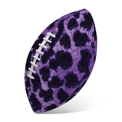 Purple And Black Cheetah Print Rugby Ball