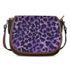 Purple And Black Cheetah Print Saddle Bag