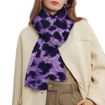 Purple And Black Cheetah Print Scarf