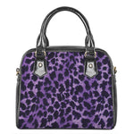 Purple And Black Cheetah Print Shoulder Handbag