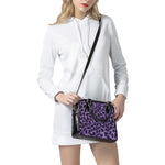 Purple And Black Cheetah Print Shoulder Handbag