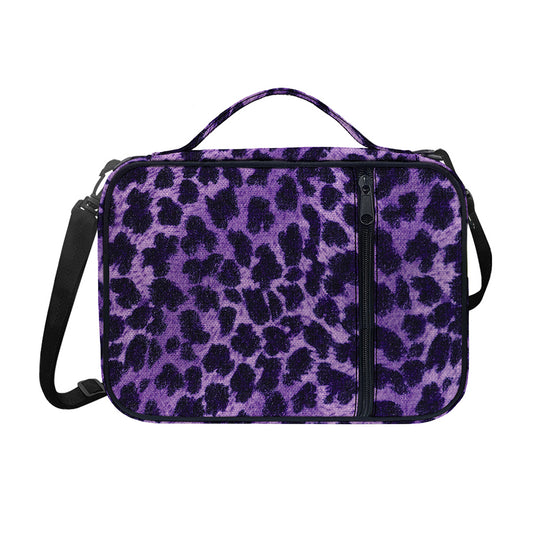 Purple And Black Cheetah Print Shoulder Strap Bible Bag