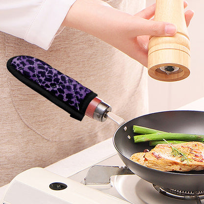 Purple And Black Cheetah Print Skillet Handle Cover