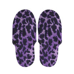 Purple And Black Cheetah Print Slippers