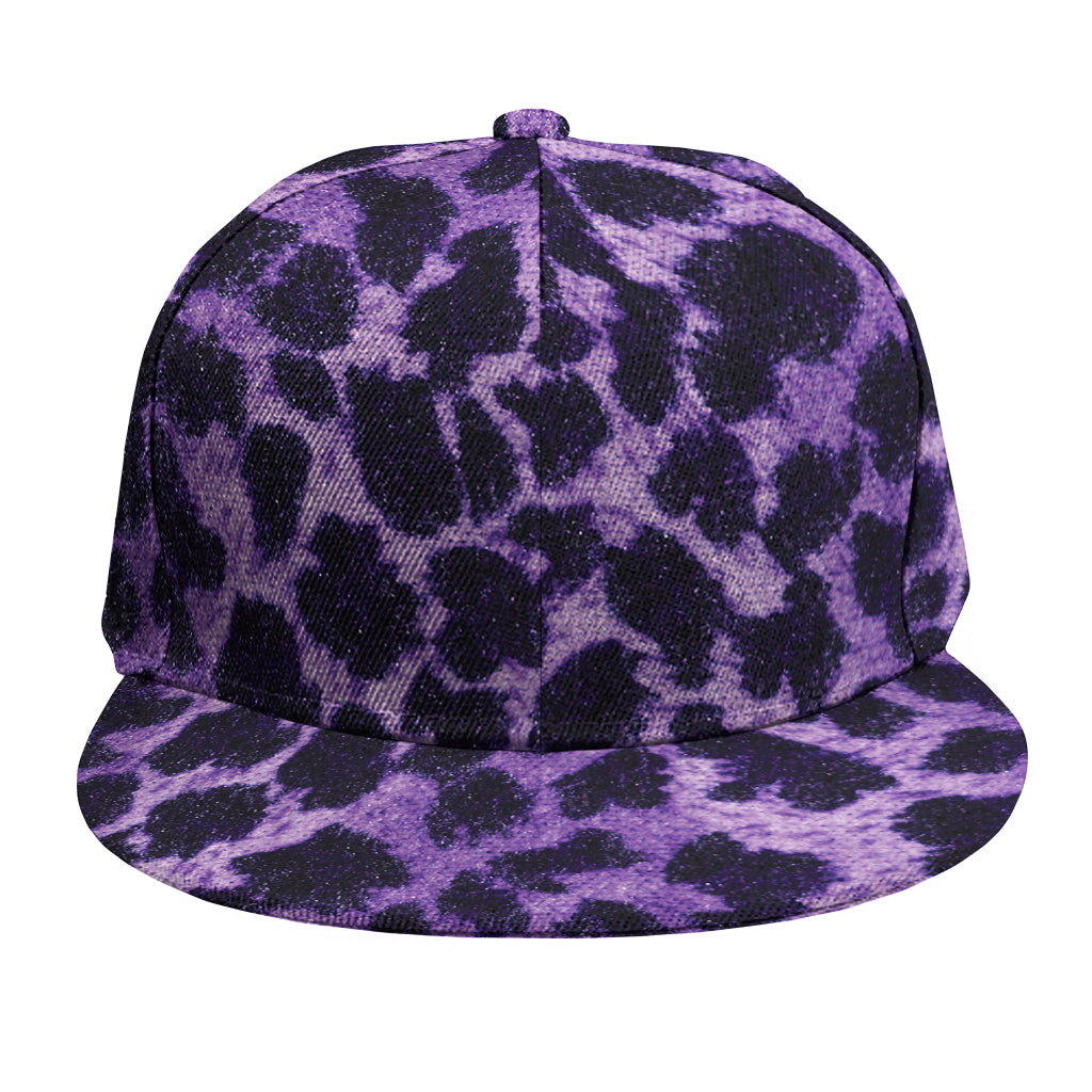 Purple And Black Cheetah Print Snapback Cap