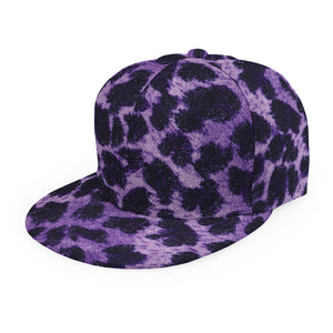 Purple And Black Cheetah Print Snapback Cap