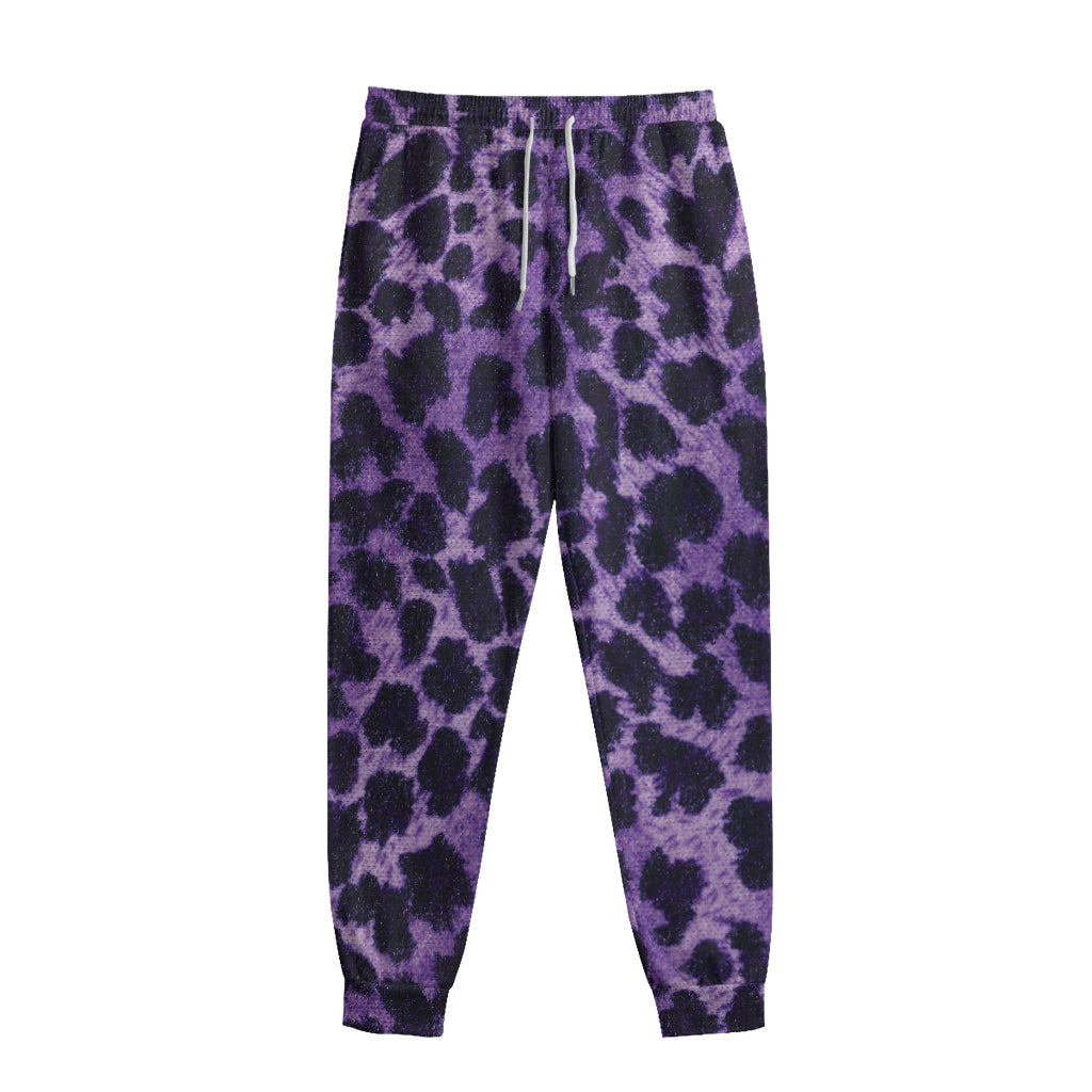 Purple And Black Cheetah Print Sweatpants