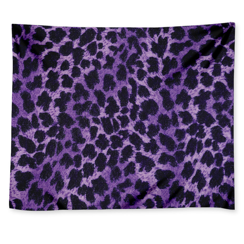 Purple And Black Cheetah Print Tapestry