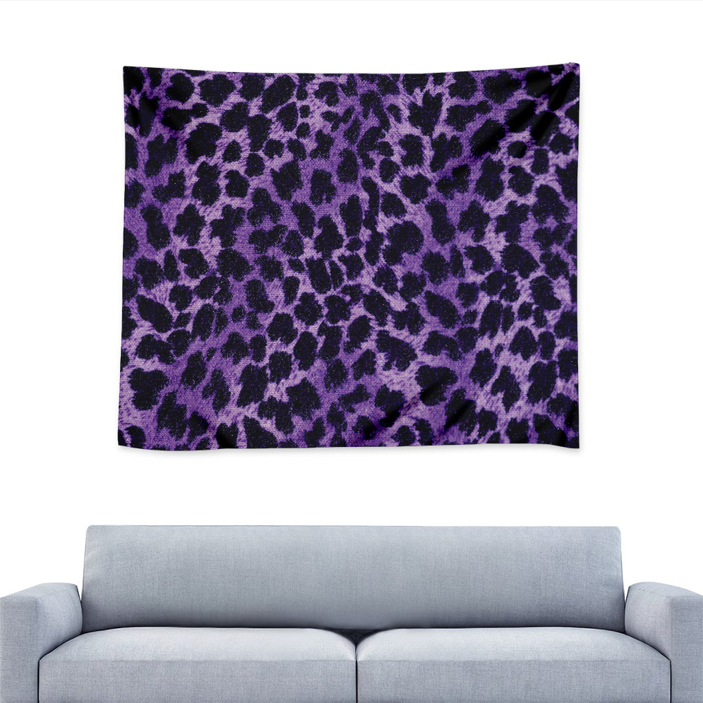 Purple And Black Cheetah Print Tapestry