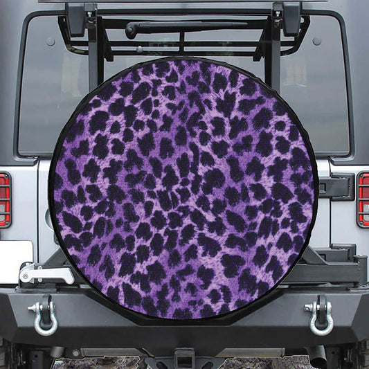 Purple And Black Cheetah Print Tire Cover