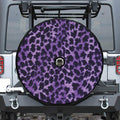 Purple And Black Cheetah Print Tire Cover With Camera Hole