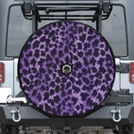 Purple And Black Cheetah Print Tire Cover With Camera Hole