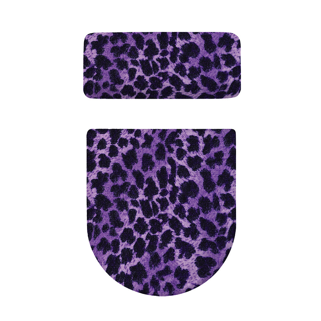 Purple And Black Cheetah Print Toilet Lid And Tank Cover Set