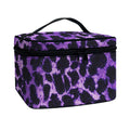 Purple And Black Cheetah Print Travel Makeup Bag
