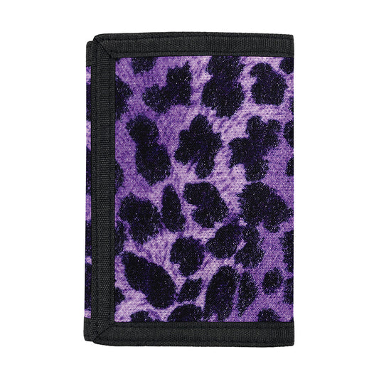 Purple And Black Cheetah Print Trifold Wallet