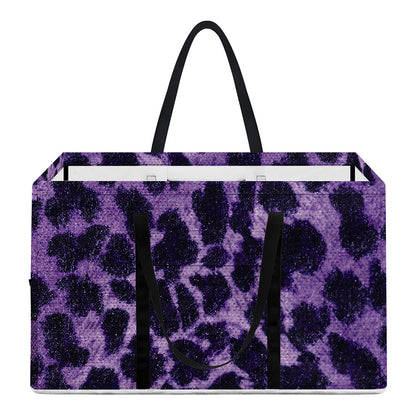 Purple And Black Cheetah Print Utility Tote Bag