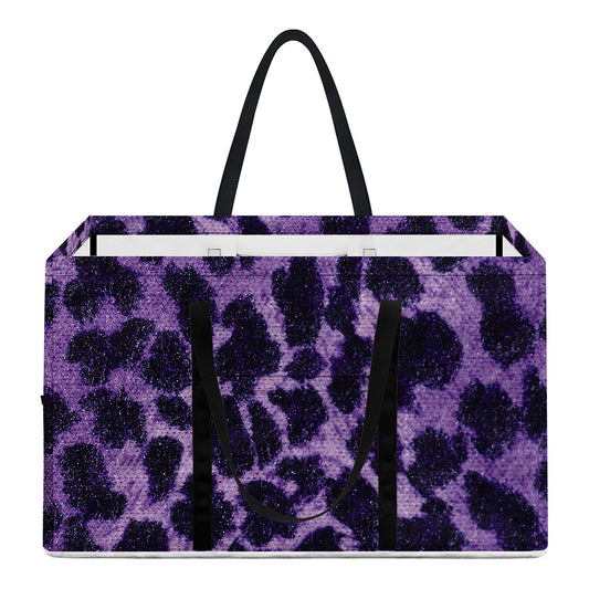 Purple And Black Cheetah Print Utility Tote Bag