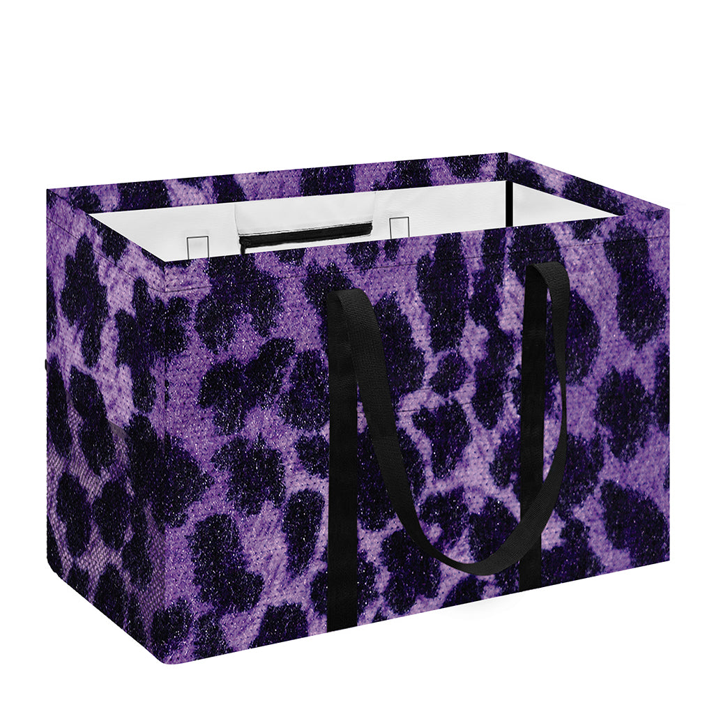 Purple And Black Cheetah Print Utility Tote Bag