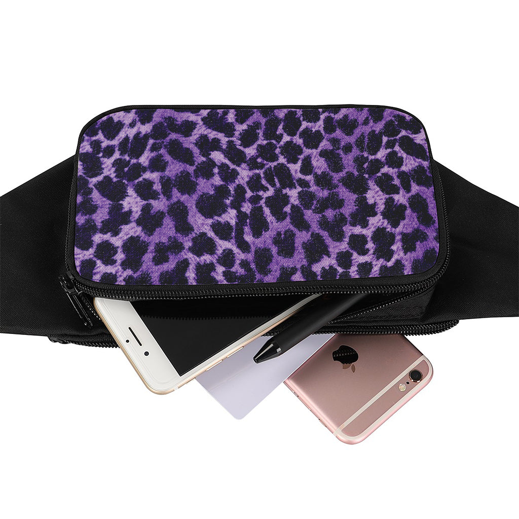 Purple And Black Cheetah Print Waist Bag