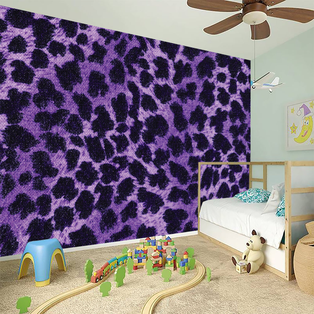 Purple And Black Cheetah Print Wall Sticker