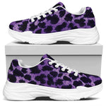 Purple And Black Cheetah Print White Chunky Shoes