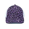 Purple And Black Cheetah Print White Mesh Trucker Hat