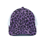 Purple And Black Cheetah Print White Mesh Trucker Cap