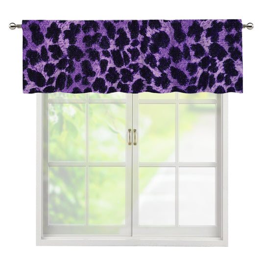 Purple And Black Cheetah Print Window Valance