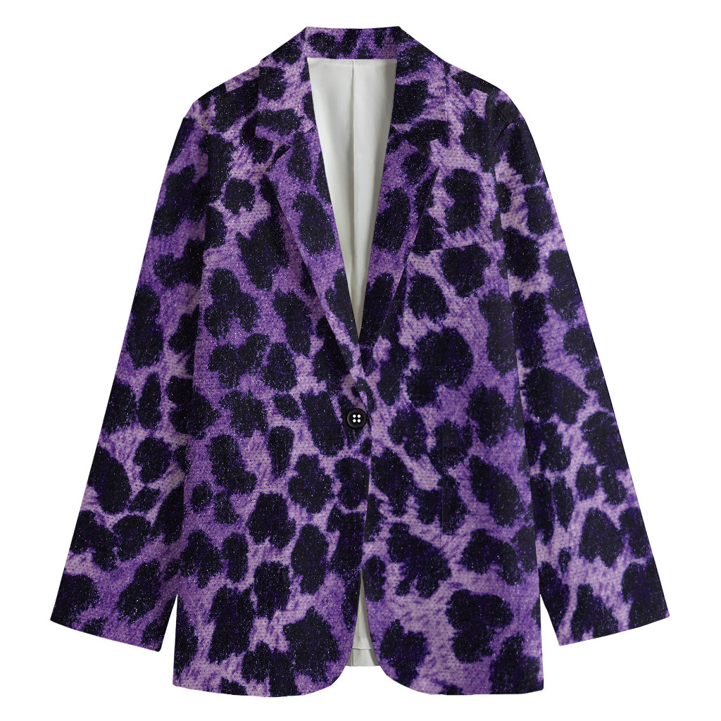 Purple And Black Cheetah Print Women's Blazer