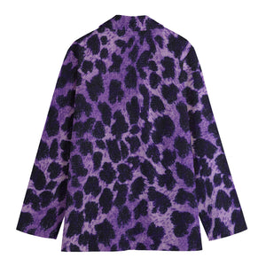 Purple And Black Cheetah Print Women's Blazer