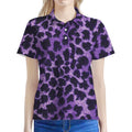 Purple And Black Cheetah Print Women's Polo Shirt