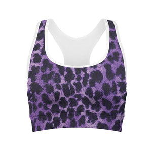 Purple And Black Cheetah Print Women's Sports Bra