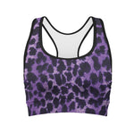 Purple And Black Cheetah Print Women's Sports Bra