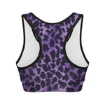 Purple And Black Cheetah Print Women's Sports Bra