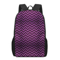 Purple And Black Chevron Pattern Print 17 Inch Backpack