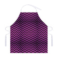 Purple And Black Chevron Pattern Print Adjustable Apron