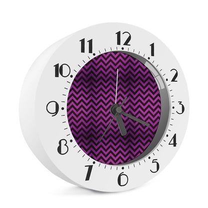 Purple And Black Chevron Pattern Print Alarm Clock