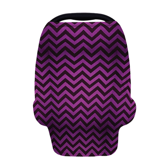 Purple And Black Chevron Pattern Print Baby Seat Cover