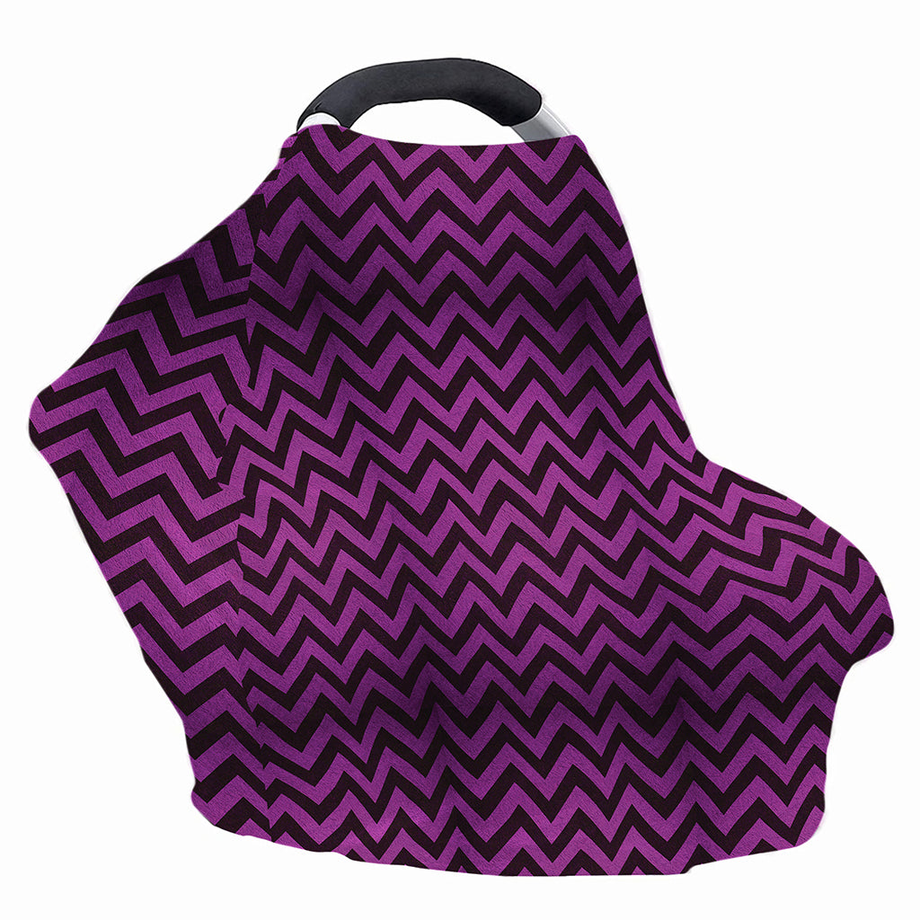 Purple And Black Chevron Pattern Print Baby Seat Cover
