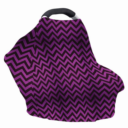 Purple And Black Chevron Pattern Print Baby Seat Cover